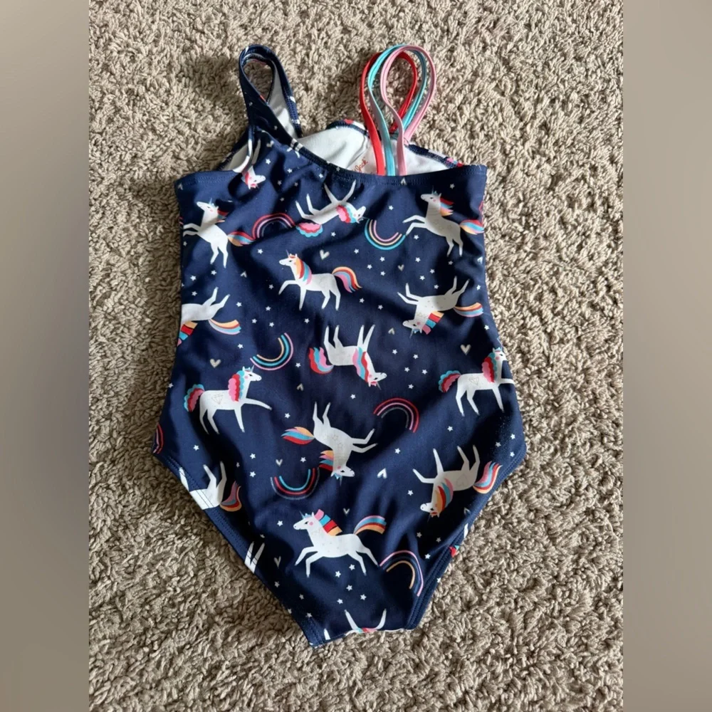 Preloved Cat & Jack Unicorn Rainbow Kids Swim One Piece